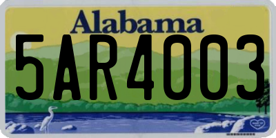 AL license plate 5AR4003