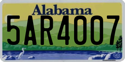 AL license plate 5AR4007