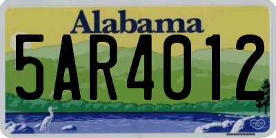 AL license plate 5AR4012