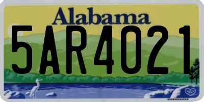 AL license plate 5AR4021