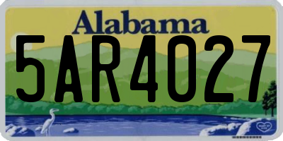 AL license plate 5AR4027