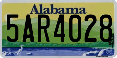 AL license plate 5AR4028