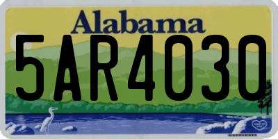 AL license plate 5AR4030