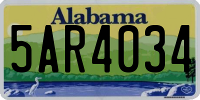 AL license plate 5AR4034