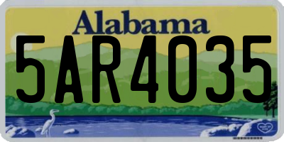 AL license plate 5AR4035