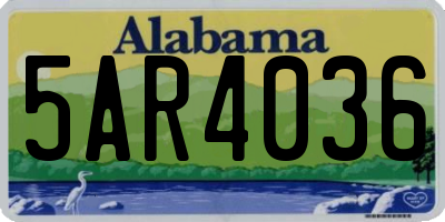 AL license plate 5AR4036