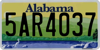 AL license plate 5AR4037