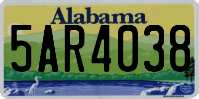 AL license plate 5AR4038