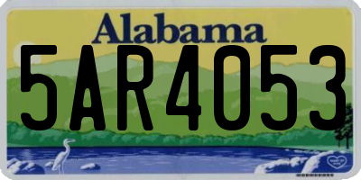 AL license plate 5AR4053