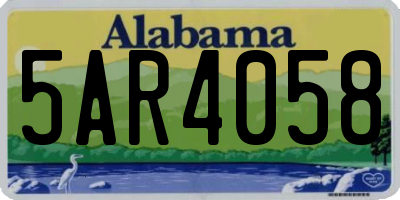 AL license plate 5AR4058