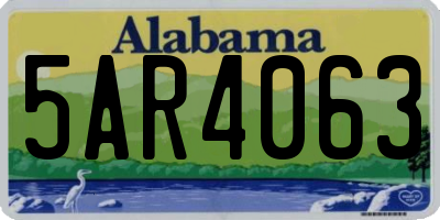 AL license plate 5AR4063