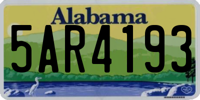AL license plate 5AR4193