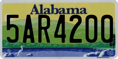 AL license plate 5AR4200
