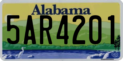 AL license plate 5AR4201