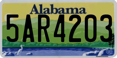 AL license plate 5AR4203