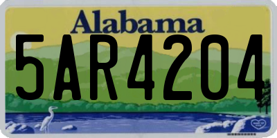 AL license plate 5AR4204