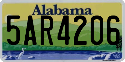 AL license plate 5AR4206