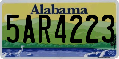 AL license plate 5AR4223