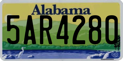 AL license plate 5AR4280