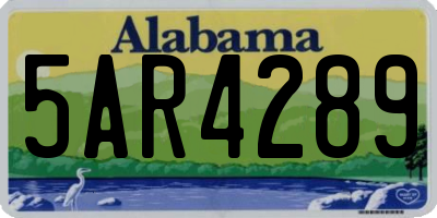AL license plate 5AR4289