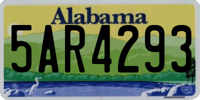 AL license plate 5AR4293
