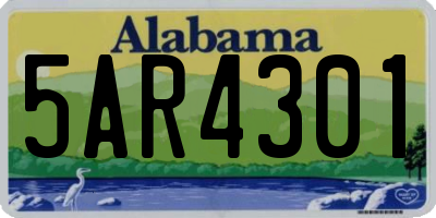 AL license plate 5AR4301