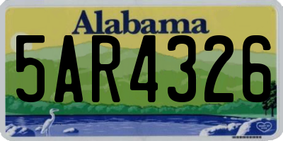 AL license plate 5AR4326