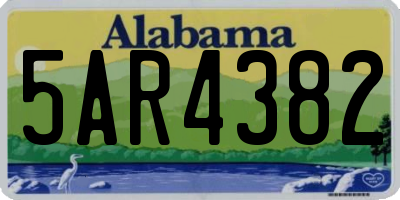 AL license plate 5AR4382