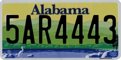 AL license plate 5AR4443