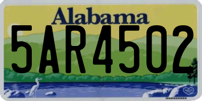 AL license plate 5AR4502
