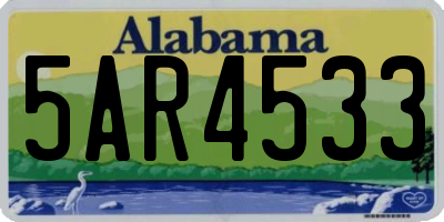 AL license plate 5AR4533