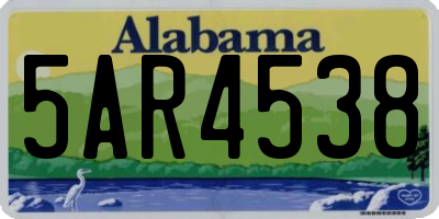 AL license plate 5AR4538