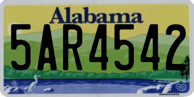 AL license plate 5AR4542