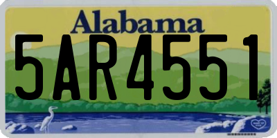 AL license plate 5AR4551