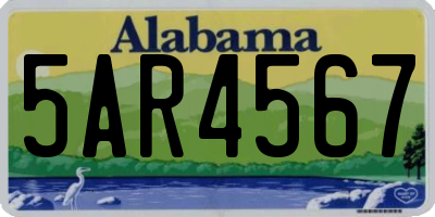AL license plate 5AR4567