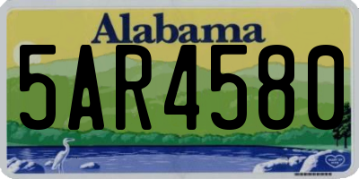 AL license plate 5AR4580
