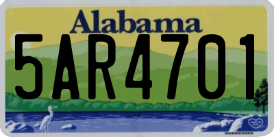 AL license plate 5AR4701