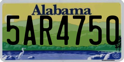 AL license plate 5AR4750