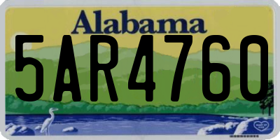 AL license plate 5AR4760