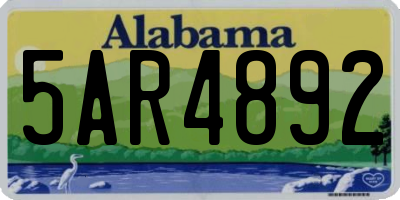 AL license plate 5AR4892