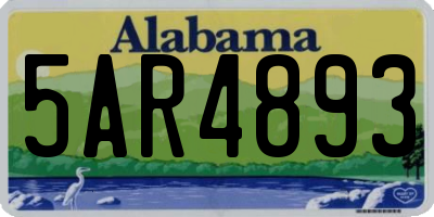 AL license plate 5AR4893