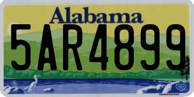 AL license plate 5AR4899