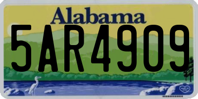 AL license plate 5AR4909