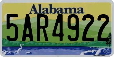 AL license plate 5AR4922