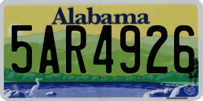 AL license plate 5AR4926