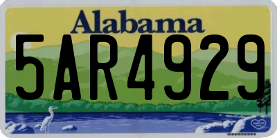 AL license plate 5AR4929