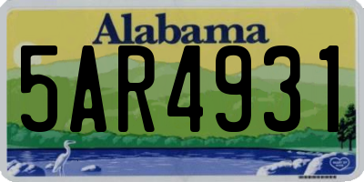 AL license plate 5AR4931