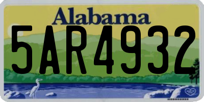 AL license plate 5AR4932