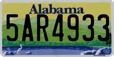 AL license plate 5AR4933