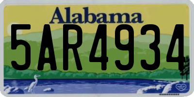 AL license plate 5AR4934